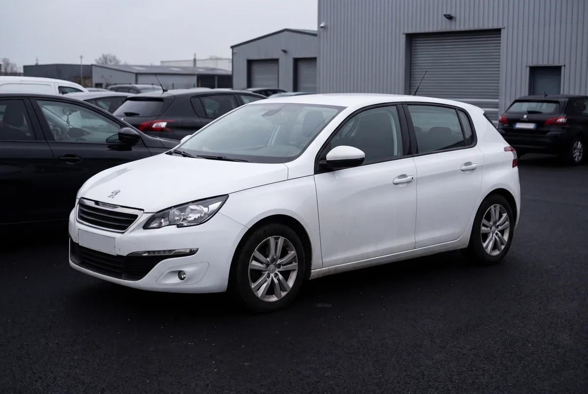 Peugeot 308 II BlueHDi blanche d’occasion sur le parc de Casse Auto Tessier