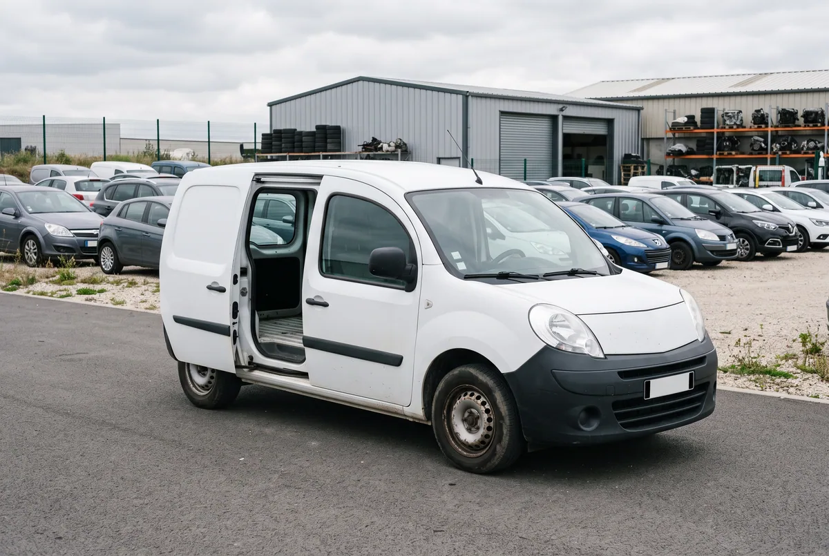 Renault Kangoo Express fourgon blanc d’occasion sur le parc de Casse Auto Tessier